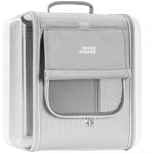 옥희독희 반려동물 네모백팩, 그레이, 1개