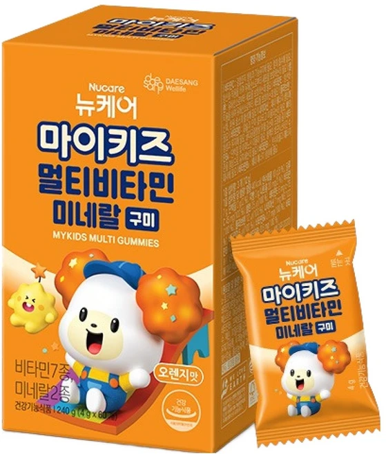 대상웰라이프 정품 뉴케어 마이키즈 멀티비타민 미네랄 구미, 60정, 1개 - 쿠팡