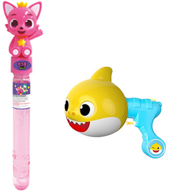 하라로이 핑크퐁 아기상어 물총 스틱버블 썸머 놀이세트, 랜덤발송(버블스틱)