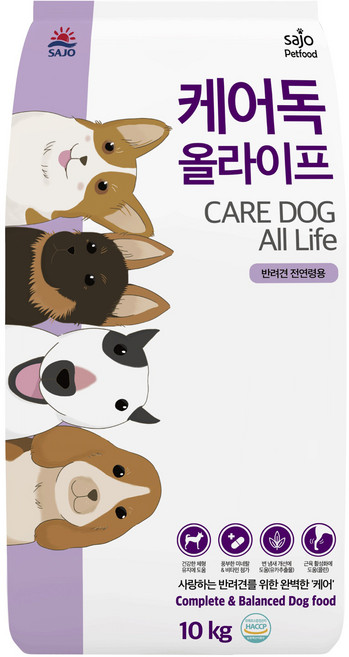 사조동아원 전연령용 케어독 올라이프 건식사료, 닭, 10kg, 1개