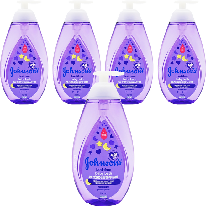 Johnson's 嬌生 嬰兒甜夢沐浴露 茉莉與百合溫和香氛, 750ml, 5瓶