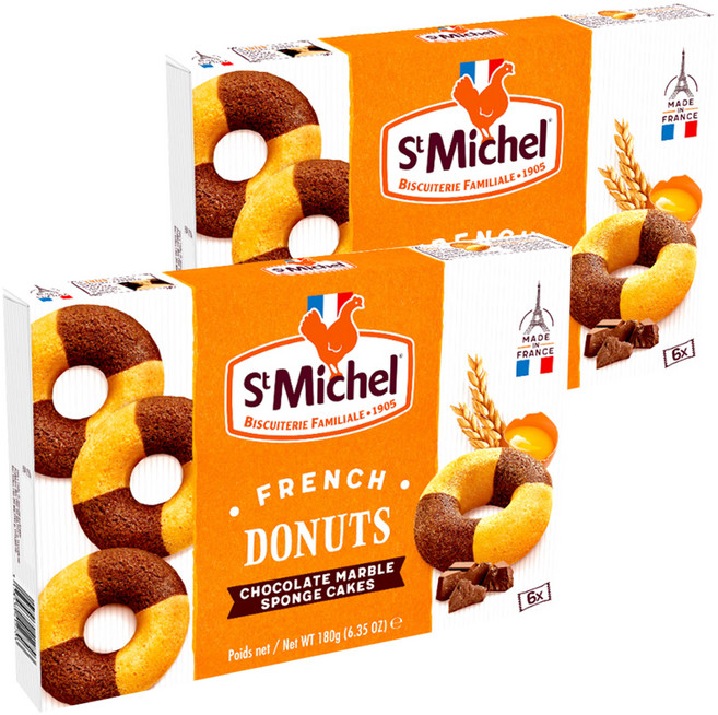 생미쉘 프렌치 초코 마블 도넛, 180g, 2개