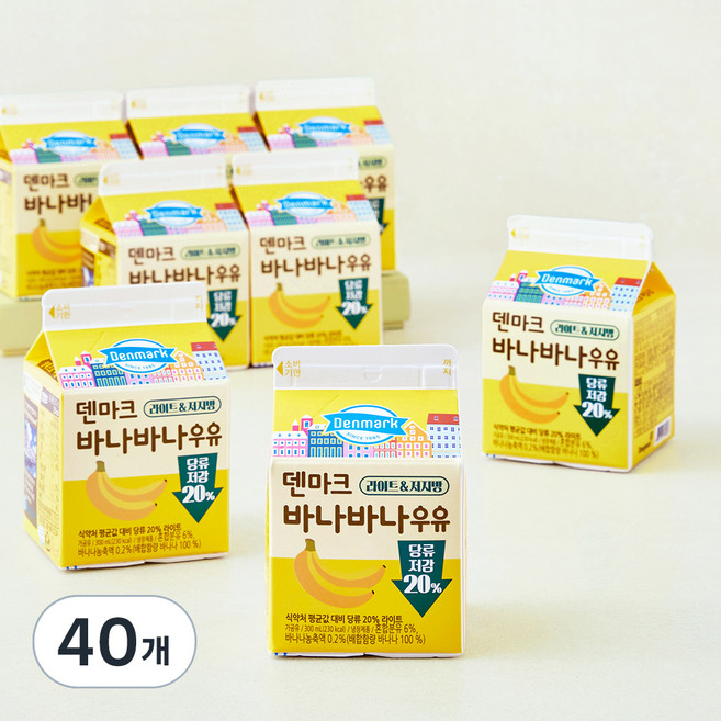 덴마크 바나바나 우유, 300ml, 40개
