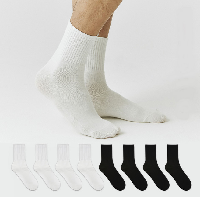 GGRN 남성용 스탠다드 고밀도 보드 삭스 양말 8켤레 세트