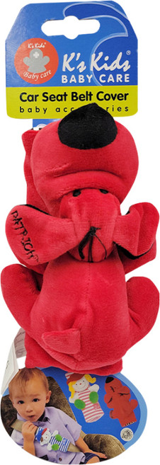 K's Kids 奇智奇思 柏德烈汽車安全帶護套 100%棉天鵝絨 適用年齡0~6歲, 紅色, 1個