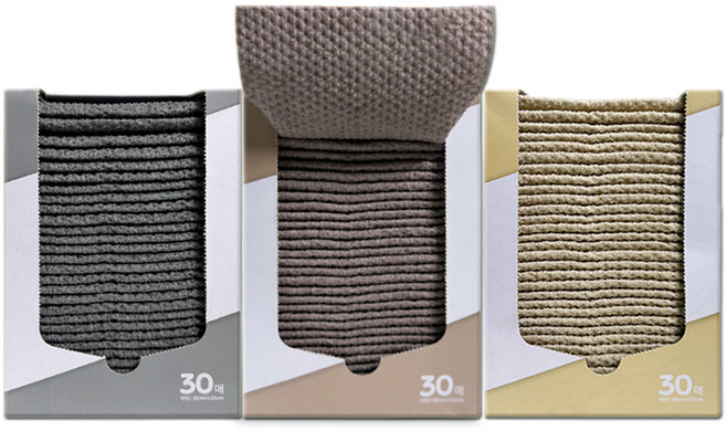 스카트 하루한장 뽑아쓰는 THE 버블 수세미, 그레이 + 베이지 + 브라운, 30개입, 3개