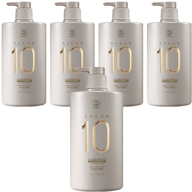 미쟝센 살롱 10 단백질 샴푸 극손상 모발용, 990ml, 5개
