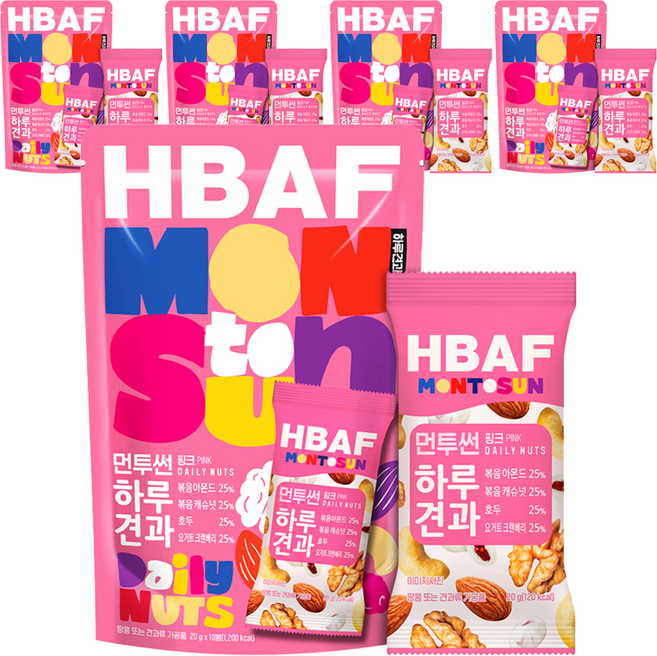 바프 먼투썬 하루견과 핑크, 200g, 5개