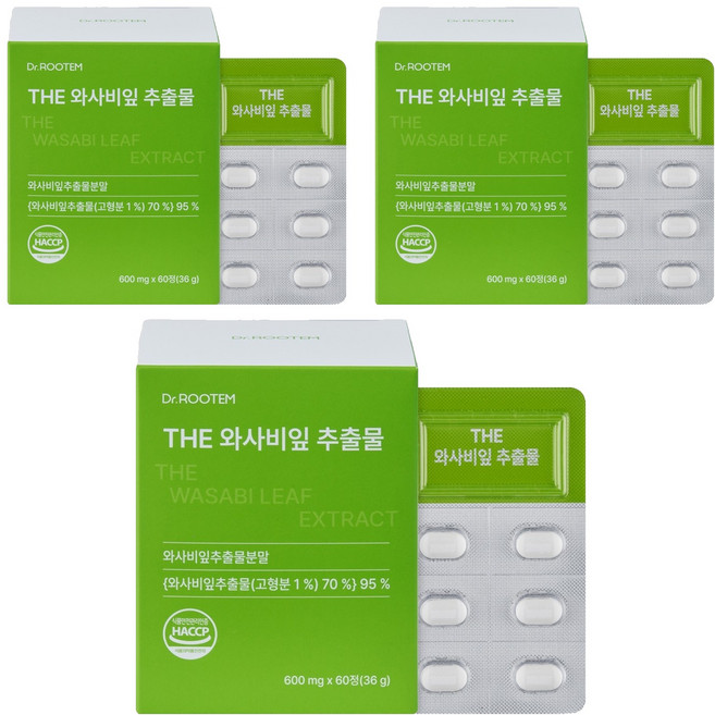닥터루템 정품 THE 와사비잎 추출물, 3개, 60정