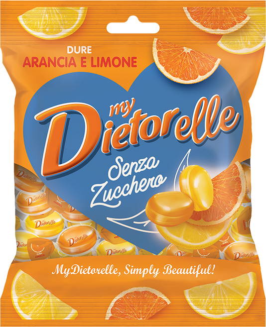 디에토렐레 무설탕 캔디 오렌지 레몬, 70g, 1개