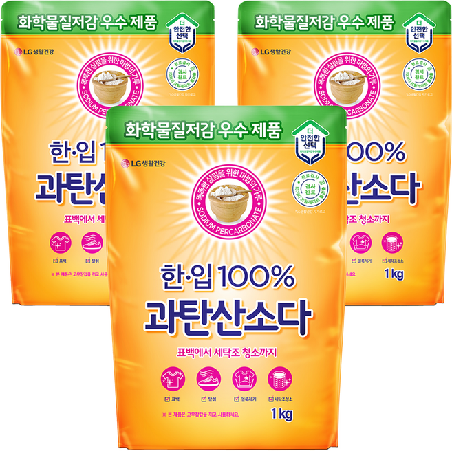 한입 100% 과탄산소다, 1kg, 3개