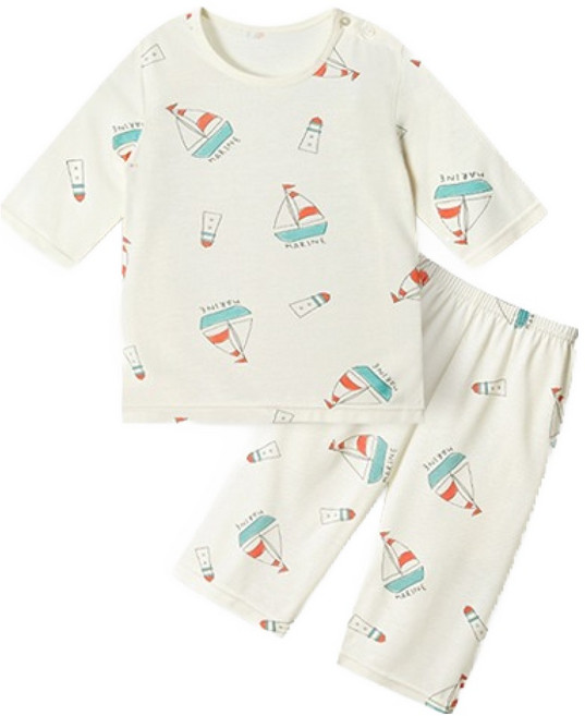 유니프랜드 마린 쿨레이온 7부내의 상하의 세트