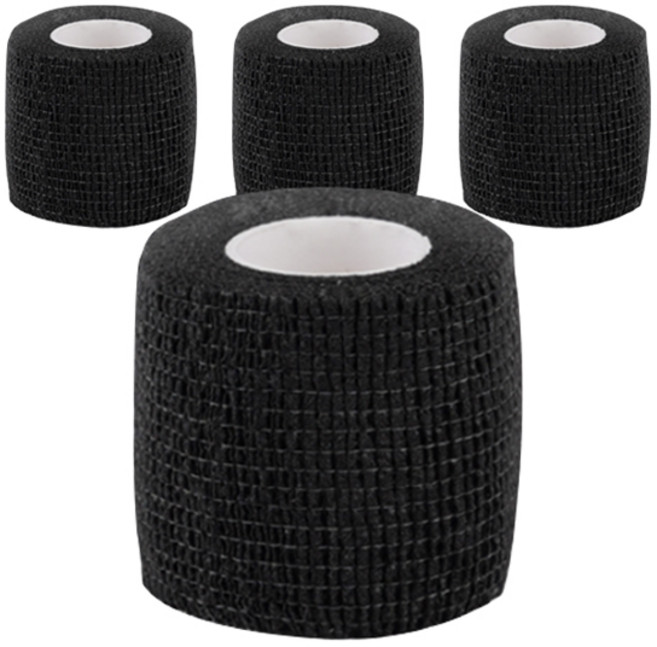 고탄력 접착 스포츠 손목 보호 테이프 블랙, 4개