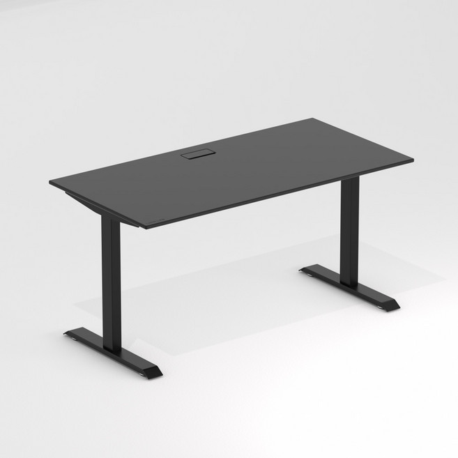 루나랩 게이밍 책상 일반형 1524 + 일반 책상다리 방문설치, 블랙