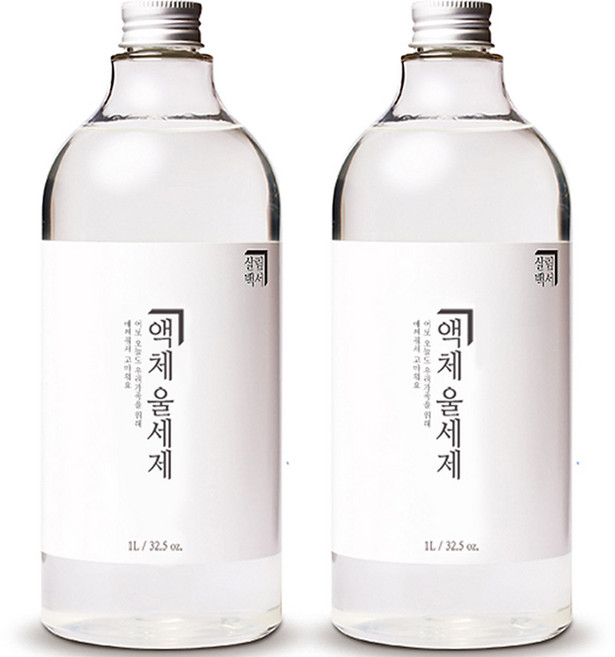 살림백서 액체 울세제 본품, 1L, 1개입, 2개