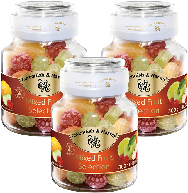캐빈디쉬앤하비 믹스드 후르티 셀렉션 캔디, 300g, 3개