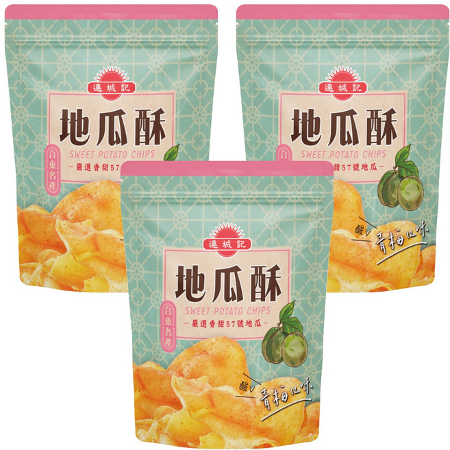 連城記 地瓜酥 青梅口味, 140g, 3包
