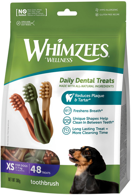 윔지스 밸류 백 덴탈 츄 칫솔모양 XS, 치석관리, 360g, 1개