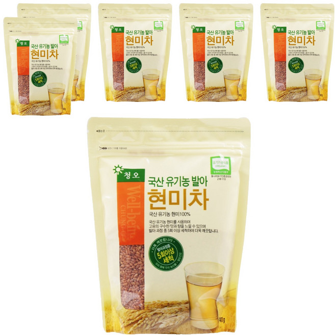 청오건강 유기농 발아 현미차 알곡, 400g, 1개입, 6개