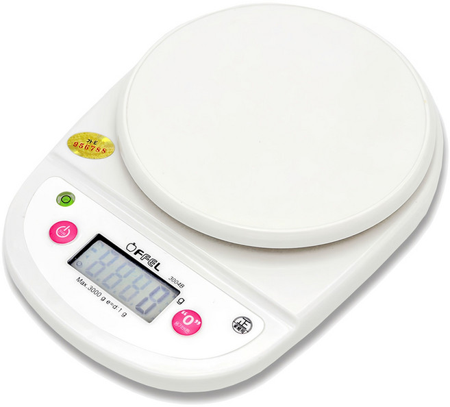 오펠 대용량 주방저울, 3kg, 화이트, OF-3004B