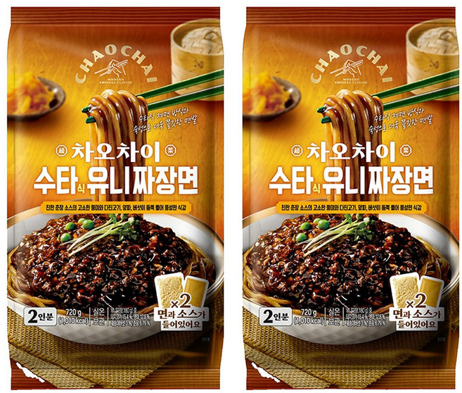 차오차이 수타식 유니짜장면 720g 2인분, 2개