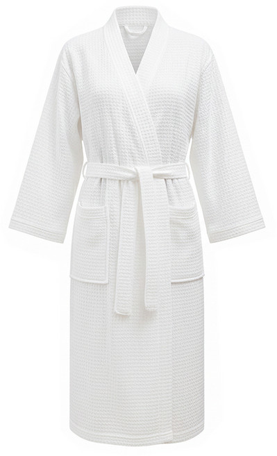 新款華夫格高質感浴袍 均碼 400g, 白色, 1件