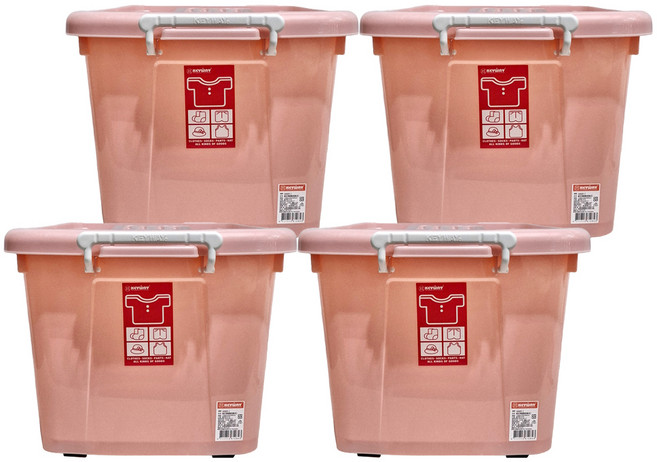 KEYWAY 聯府 銀采滑輪整理箱 45L AK600-2, 紅色, 4個