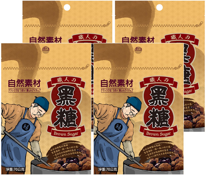 自然素材 隨手包黑糖粒, 4個, 70g