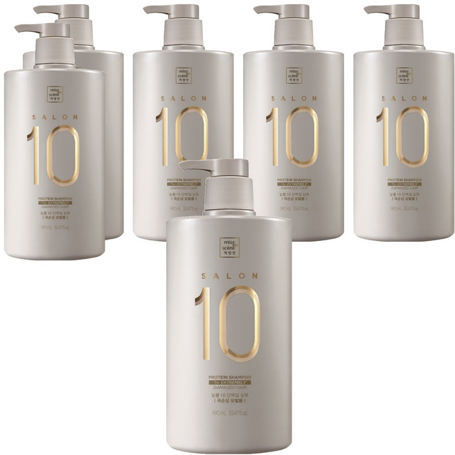 미쟝센 살롱 10 단백질 샴푸 극손상 모발용, 990ml, 6개