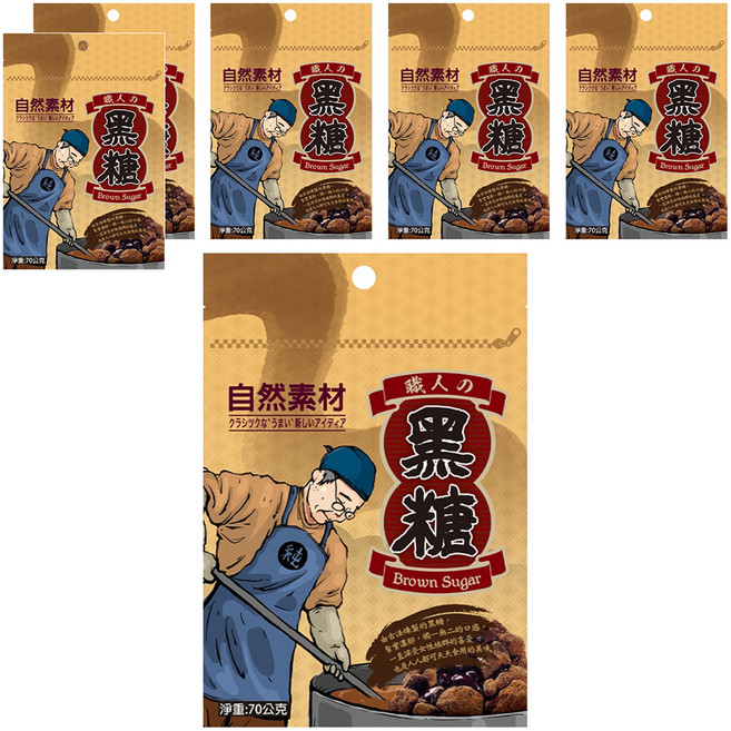 自然素材 隨手包黑糖粒, 6個, 70g