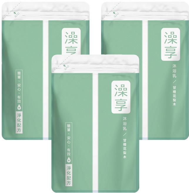 澡享 沐浴乳 補充包 甘橙花梨木, 650g, 3包