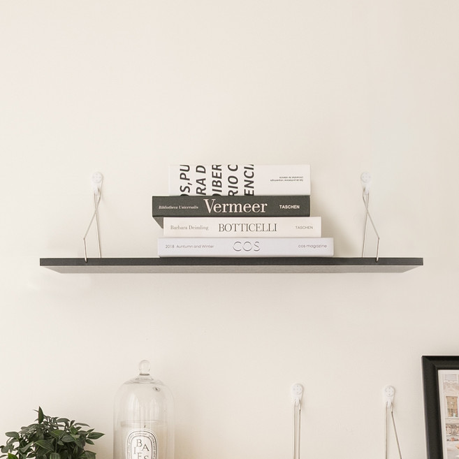 리빙공감 인테리어 우드 벽걸이 선반, 블랙, 1단