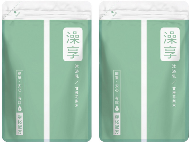 澡享 沐浴乳 補充包 甘橙花梨木, 650g, 2包