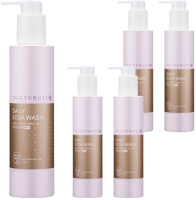 JilGyungYi 質更益 Daily Eco pH 5.5 女性私密潔膚露 凝膠型, 200ml, 5個