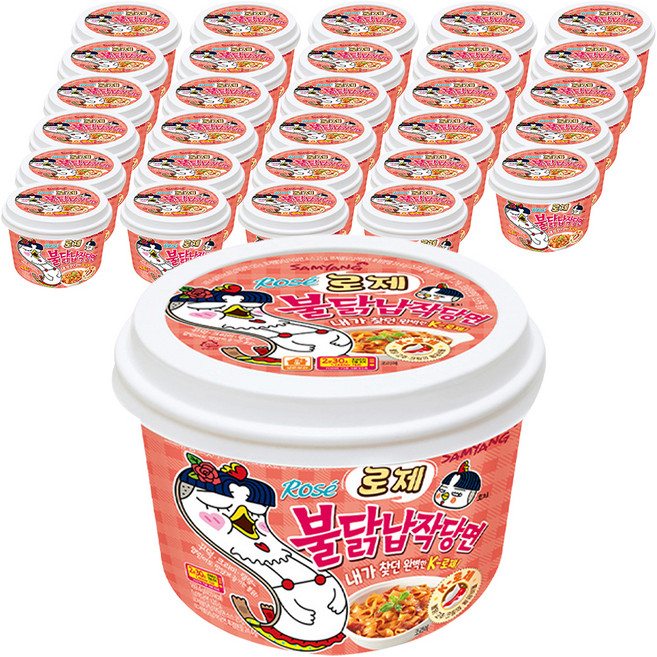 불닭 납작당면 로제 169.4g, 36개