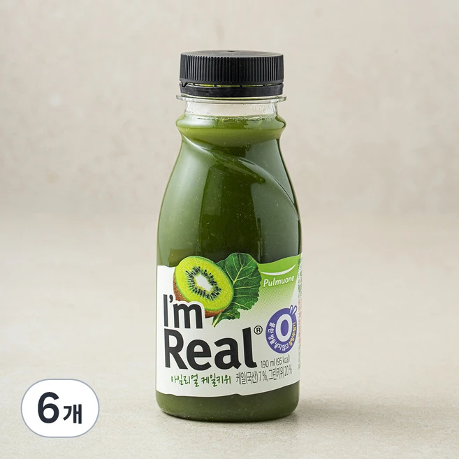 아임리얼 케일키위 주스, 190ml, 6개 - 쿠팡