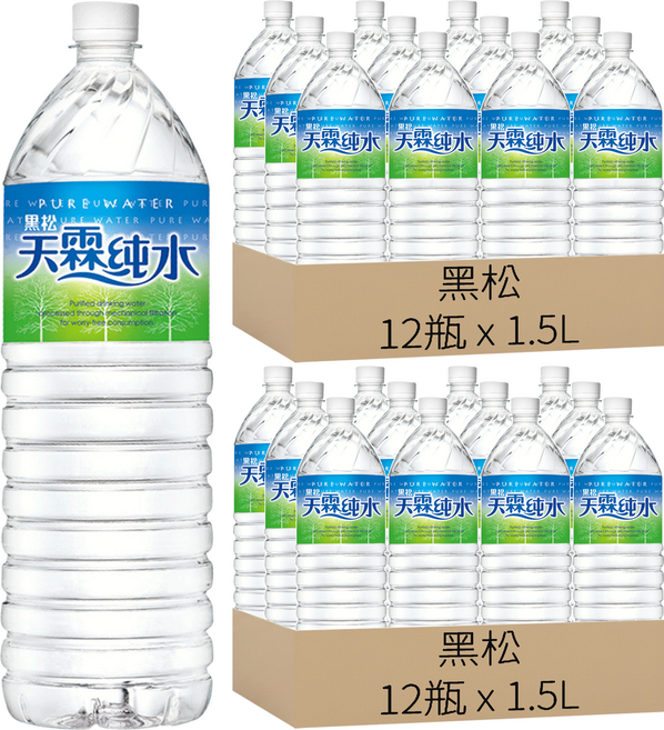 黑松 天霖純水, 1.5L, 24瓶