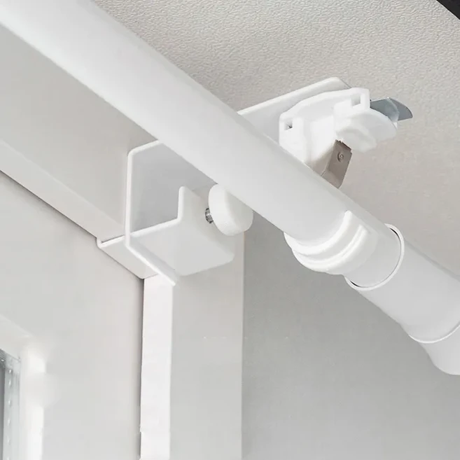 생활백서 못 없이 설치하는 안뚫어고리 커튼봉 레일겸용 3.5 x 8 cm, 화이트, 3개