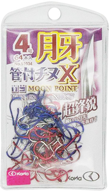 KoNa 柯納 月牙 Moon Point 三角牙尖 倒鉤 雙色鉤 魚鈎, 1個, 1包