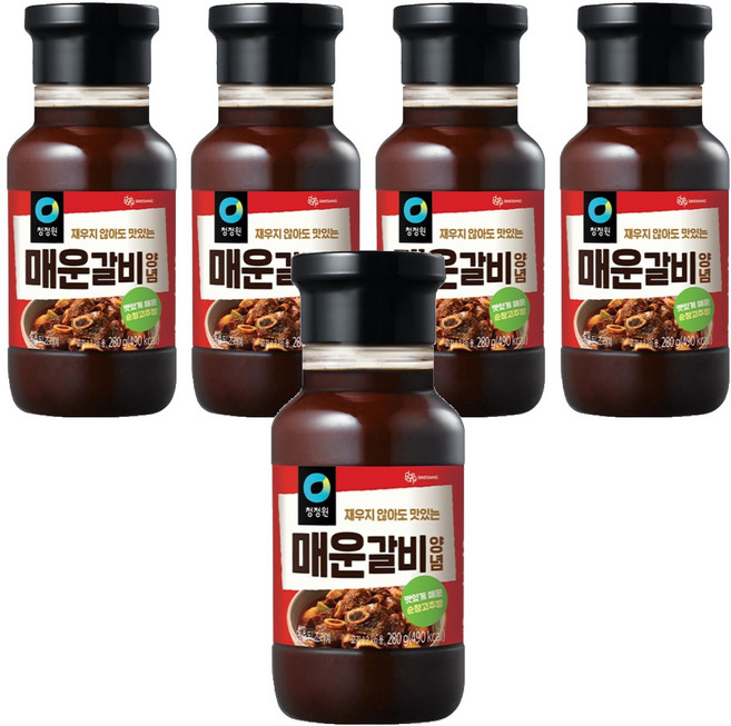 청정원 매운갈비 양념, 280g, 5개
