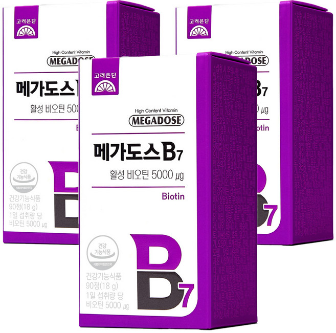 메가도스 B7 활성 비오틴, 90정, 3개