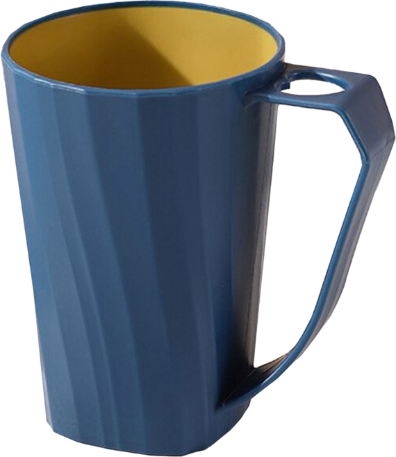 極簡居家洗漱杯 帶手柄漱口杯 情侶牙刷杯 洗漱杯 牙刷杯 刷牙杯 牙刷槽, 藍色, 1個