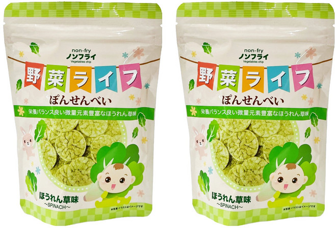 WEPOP 寶寶食堂 仙貝 8個月以上, 菠菜, 19g, 2包