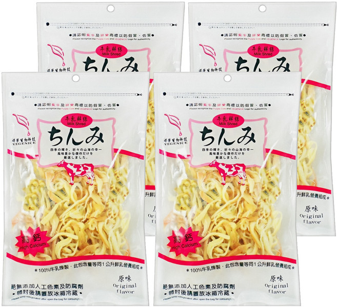 祥榮生物科技 牛乳鮮絲 奶素高鈣 原味, 80g, 4包