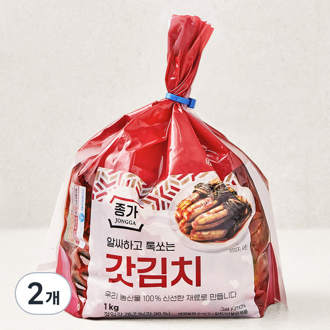 종가 알싸하고 톡쏘는 갓김치, 1kg, 2개