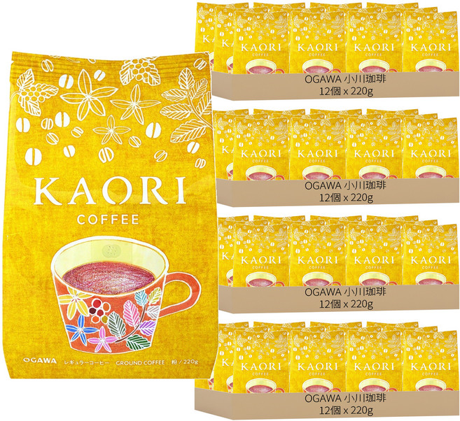OGAWA 小川珈琲 KAORI咖啡粉, 220g, 1入, 48個