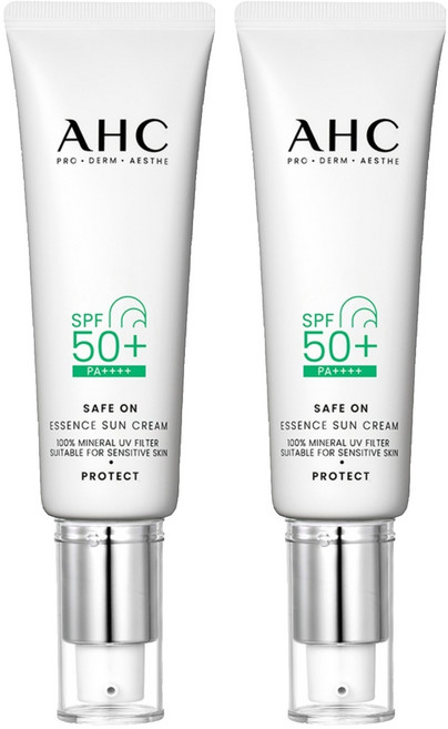 AHC 세이프 온 에센스 선크림 SPF50+ PA++++, 50ml, 2개