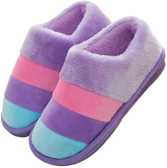 더자카 남녀공용 그라데이션 퍼 보온 실내화