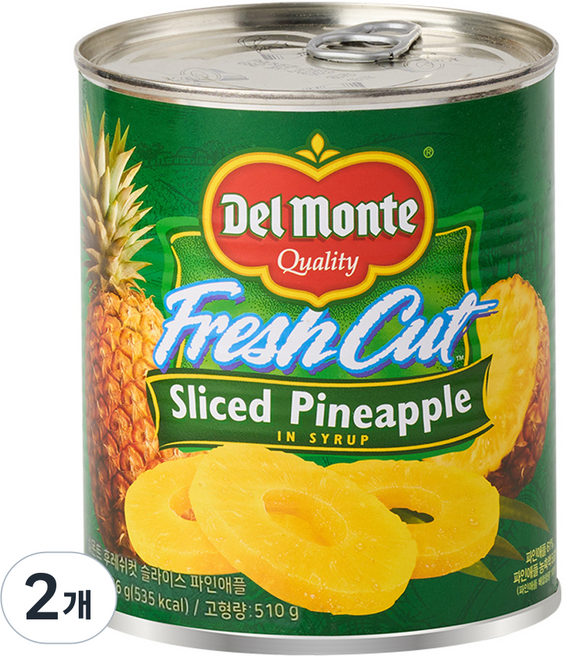 델몬트 파인애플 통조림 슬라이스, 836g, 2개