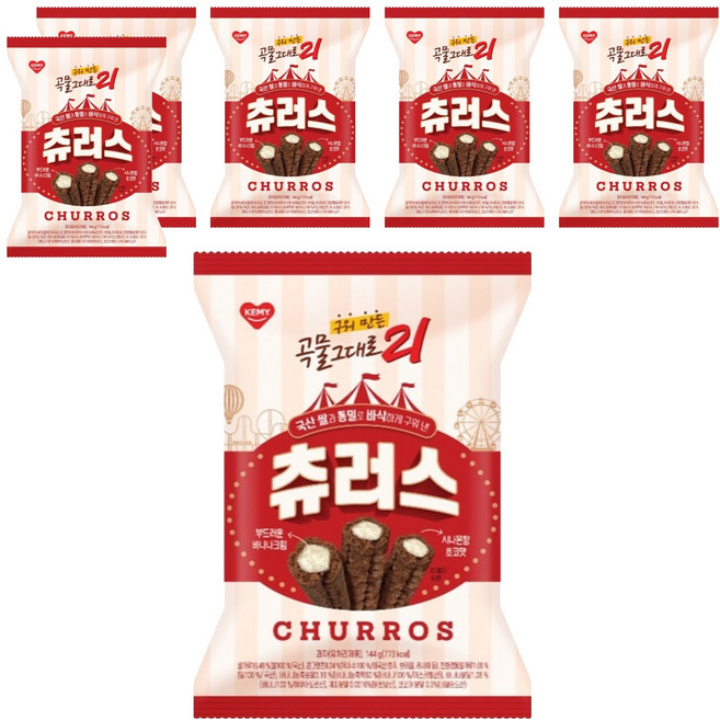 개미 구워 만든 곡물그대로 21 크리스피롤 츄러스, 6개, 144g